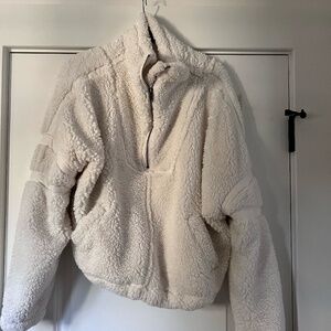 Free People Movement White Sherpa Pullover